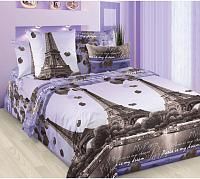 Купить Комплект постельного белья 2-спальный, бязь "Люкс" (Романтика Парижа, сиреневый)