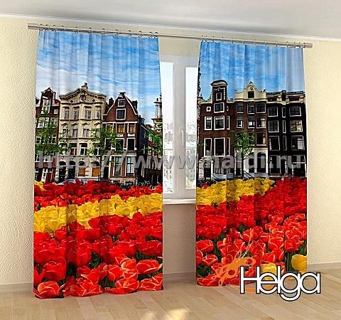 Купить Тюльпаны в Амстердаме арт.ТФА3873 (145х275-2шт) фотошторы (штора Блэкаут ТФА)