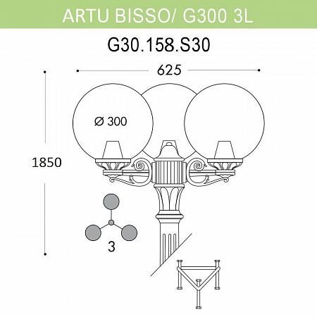 Купить Уличный фонарь Fumagalli Artu Bisso/G300 3L G30.158.S30.BXE27