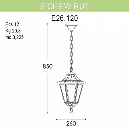Купить Уличный подвесной светильник Fumagalli Sichem/Rut E26.120.000.WXE27