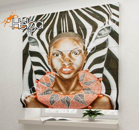 Купить Африканская девушка холст арт.ТФР4986 римская фотоштора (Ализе 5v 140х160 ТФР)