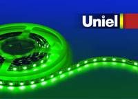 Купить Светодиодная лента Uniel (04936) 14,4W/m 60LED/m 5050SMD зеленый 5M ULS-5050-60LED/m-10mm-IP33-DC12V-14,4W/m-5M-GREEN