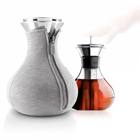 Купить Чайник заварочный tea maker в неопреновом текстурном чехле 1 л светло-серый