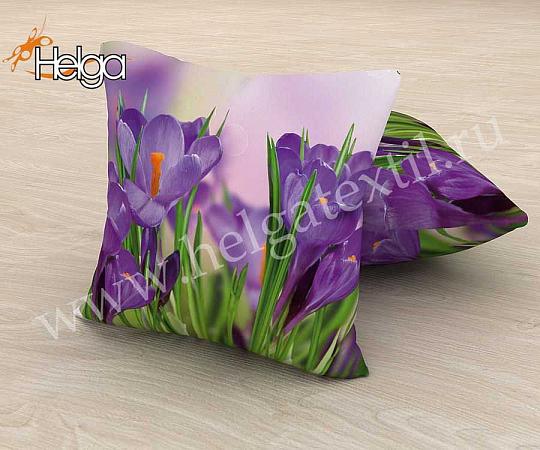Купить Крокусы весной арт.ТФП2151 v2 (45х45-1шт) фотоподушка (подушка Оксфорд ТФП)
