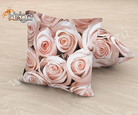 Купить Розовые розы арт.ТФП2689 (45х45-1шт) фотонаволочка (наволочка Блэкаут ТФП)