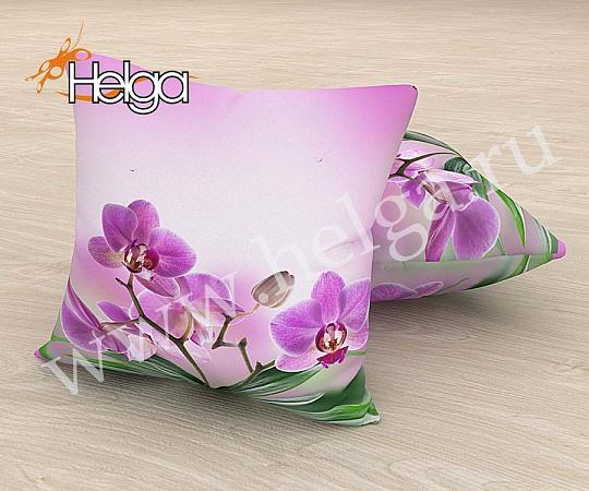Купить Розовые орхидеи арт.ТФП3851 v7 (45х45-1шт) фотоподушка (подушка Оксфорд ТФП)