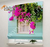 Купить Окно с цветами в Провансе арт.ТФР4003 римская фотоштора (Габардин 1v 60x160 ТФР)