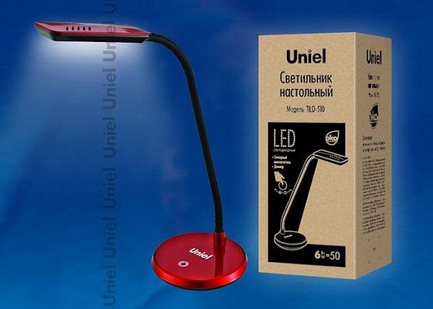 Купить Настольная лампа (07535) Uniel TLD-510 Red/LED/550Lm/4500K/Dimer