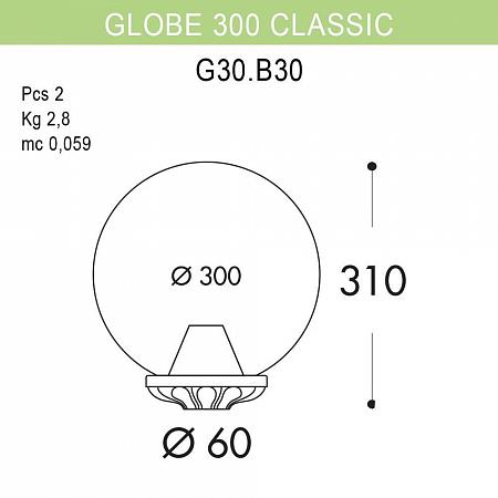 Купить Уличный светильник Fumagalli Globe 300 Classic G30.B30.000.BZE27