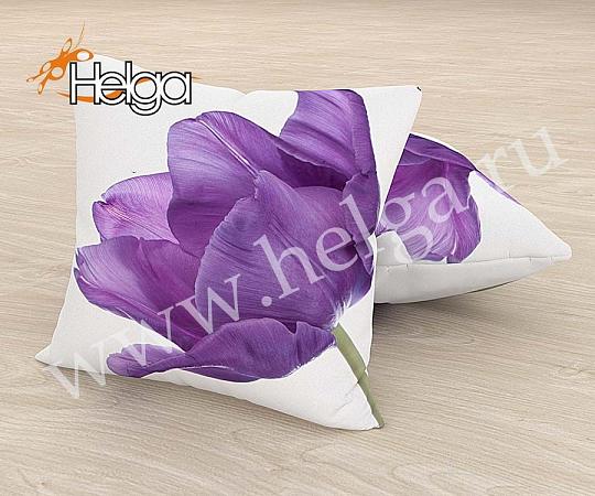 Купить Лиловые тюльпаны арт.ТФП3947 (45х45-1шт) фотоподушка (подушка Габардин ТФП)
