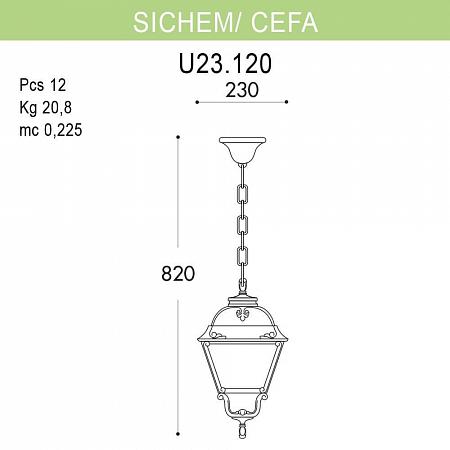 Купить Уличный подвесной светильник Fumagalli Sichem/Cefa U23.120.000.AXF1R