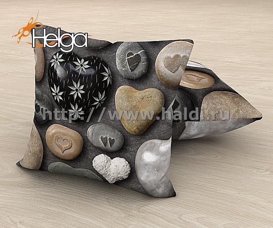 Купить Каменные сердечки арт.ТФП3267 (45х45-1шт) фотоподушка (подушка Габардин ТФП)