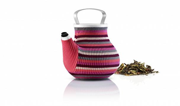 Купить Чайник заварочный my big tea в вязаном чехле 1,5 л розовый в полоску