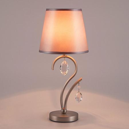 Купить Настольная лампа Eurosvet 01059/1 сатин-никель/прозрачный хрусталь Strotskis