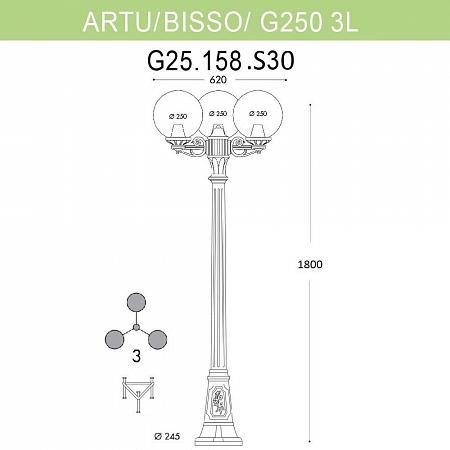 Купить Уличный фонарь Fumagalli Artu Bisso/G250 3L G25.158.S30.BXE27