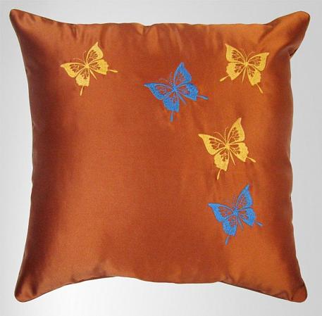 Купить Подушка декоративная 45х45 с вышивкой Вышивка "Бабочки" (21401011- b44)