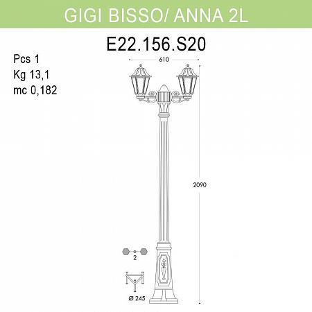 Купить Уличный фонарь Fumagalli Gigi Bisso/Anna E22.156.S20.AYF1R