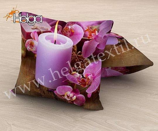Купить Свечаи орхидеи арт.ТФП3135 (45х45-1шт) фотоподушка (подушка Габардин ТФП)