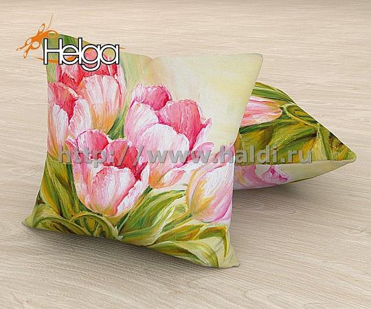 Купить Розовые тюльпаны холст v2 арт.ТФП2826 (45х45-1шт) фотоподушка (подушка Блэкаут ТФП)