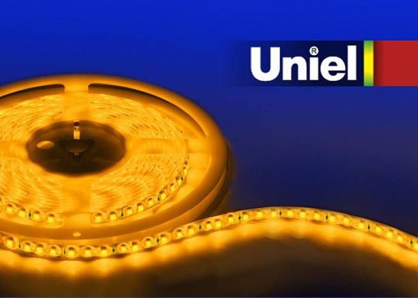 Купить Светодиодная лента Uniel (05484) 5M желтый 48W ULS-3528-120LED/m-8mm-IP20-DC12V-9,6W/m-5M-YELLOW