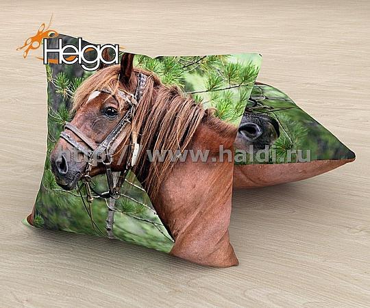 Купить Лошадь в лесу арт.ТФП2791 (45х45-1шт) фотоподушка (подушка Мокрый шелк ТФП)