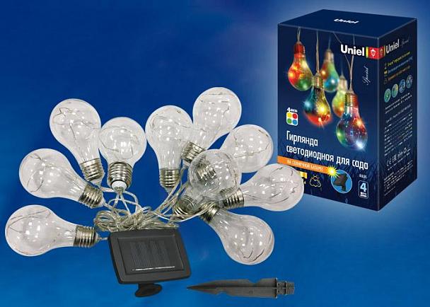 Купить Гирлянда на солнечных батареях 400см разноцветная (UL-00003332) Uniel Лампочки USL-S-126/PT4000 Bulbs
