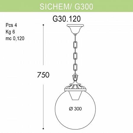 Купить Уличный подвесной светильник Fumagalli Sichem/G300 G30.120.000.AXE27