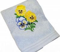 Купить Подарочное полотенце TAC/махровое/50*90, с вышивкой, 430 г/м2 PANSIES, светло-голубой