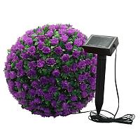 Купить Светильник садово-парковый на солнечной батарее "Цветочный шар", фиолетовый, 20 LED (белый), D 28 см , E5209, арт.06265