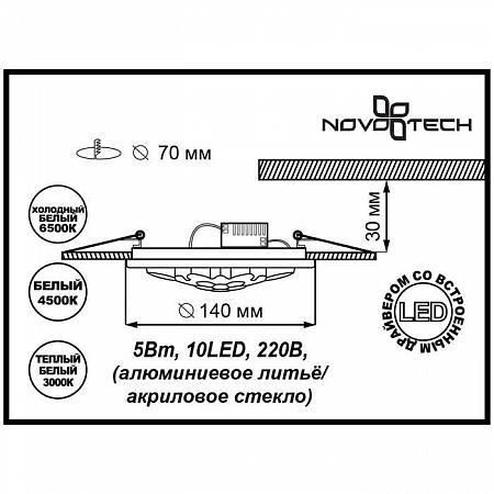 Купить Встраиваемый светильник Novotech Lago 357315