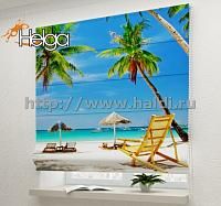 Купить Тропический пляж арт.ТФР2653 v2 римская фотоштора (Габардин 1v 60x160 ТФР)
