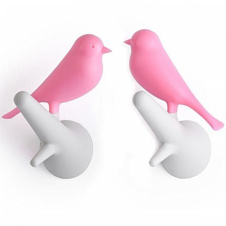 Купить Вешалки настенные sparrow 2 шт. белые/розовые