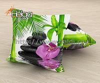 Купить Розовая орхидея и бамбук арт.ТФП3469 (45х45-1шт)  фотоподушка (подушка Габардин ТФП)