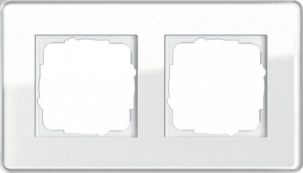Купить Рамка 2-постовая Gira Esprit C белое стекло 0212512