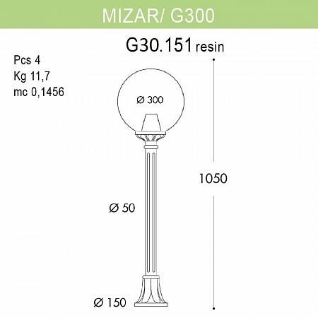 Купить Уличный светильник Fumagalli Mizar.R/G300 G30.151.000.BZE27