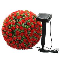 Купить Светильник садово-парковый на солнечной батарее "Цветочный шар", красный, 20 LED (белый ), D 28 см , E5209, арт.06264