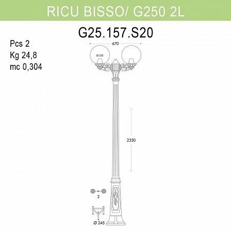 Купить Уличный фонарь Fumagalli Ricu Bisso/G250 2L G25.157.S20.BYE27