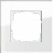Купить Рамка 1-постовая Gira Esprit белое стекло 021112