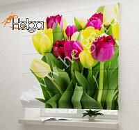 Купить Букет тюльпанов арт.ТФР4849 римская фотоштора (Шифон 1v 60x160 ТФР)
