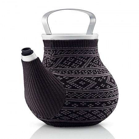 Купить Чайник заварочный my big tea в вязаном чехле 1,5 л серый с узором