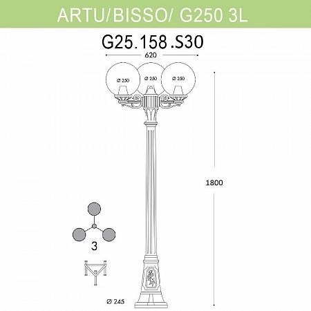 Купить Уличный фонарь Fumagalli Artu Bisso/G250 3L G25.158.S30.BYE27