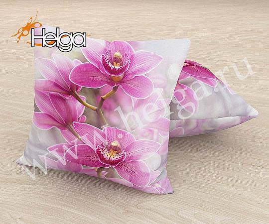 Купить Розовые орхидеи арт.ТФП3850 v6 (45х45-1шт) фотоподушка (подушка Сатен ТФП)