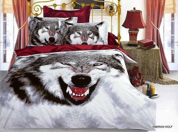 Купить Постельное Белье Arya Сатин Печатное 2 Сп. 200Х220 (Нав. 70Х70) Siberian Wolf