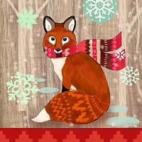 Купить Салфетки бумажные fox with scarf  20 шт.