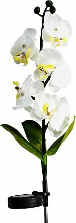 Купить Светильник садово-парковый на солнечной батарее "Орхидея белая с желтым", 5 LED  белый, 70см , PL301
