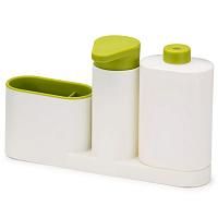 Купить Органайзер для раковины с дозатором для мыла и бутылочкой sinkbase plus белый/зеленый