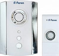 Купить Звонок дверной беспроводной Feron Е-368  Электрический 35 мелодий белый хром с питанием от батареек