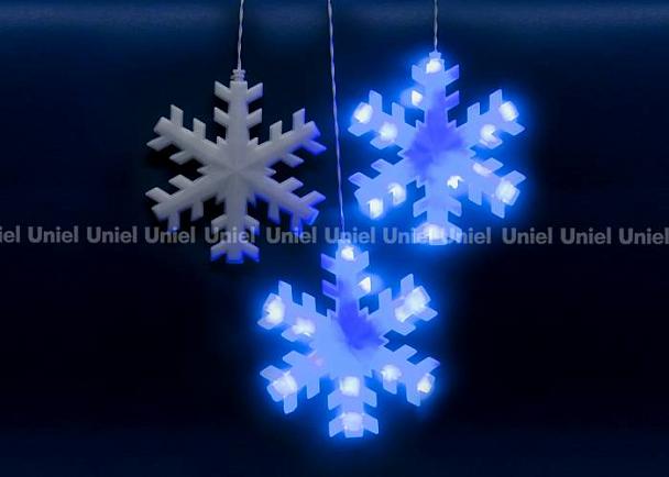 Купить Светодиодная гирлянда (11128) Uniel занавес Снежинки 220V синий ULD-E2703-120/DTA BLUE IP20 SNOWFLAKES