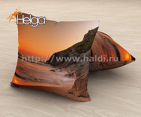 Купить Море и скалы на закате арт.ТФП3078 v3 (45х45-1шт) фотоподушка (подушка Сатен ТФП)