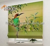 Купить Зеленая птица арт.ТФР2335 римская фотоштора (Габардин 1v 60x160 ТФР)